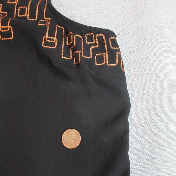 Sugarlips Dress Womens XS Black Embroidered Aztec Tribal Sleeveless Shift Preppy - Picture 5 of 14